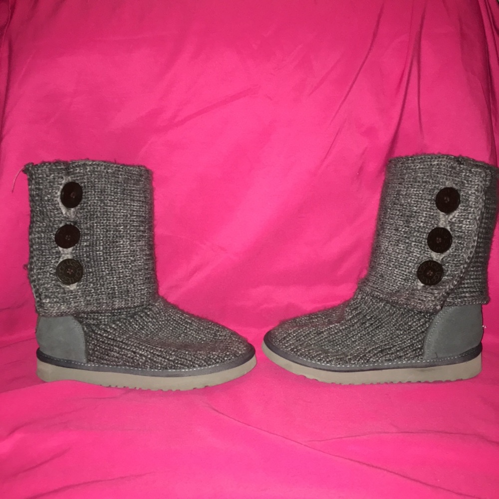 Woman’s Grey Button Ugg Boots